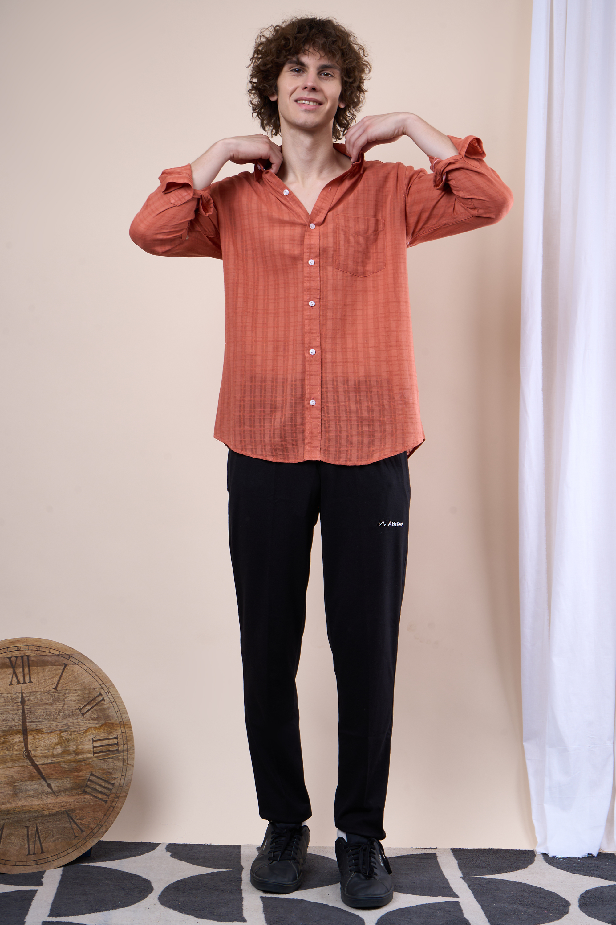 Black Royal Elephant  Printed Halfsleeves Cotton Shirt